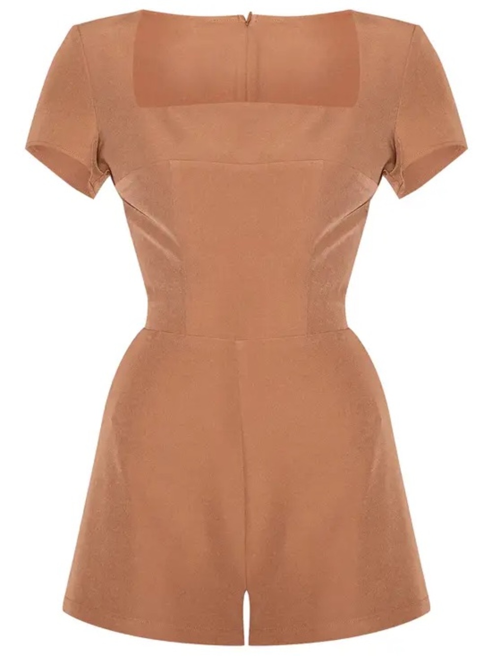 PrettyLittleThing Olive Green Short Sleeve Square Neck Playsuit